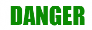 The word Danger appears in Green