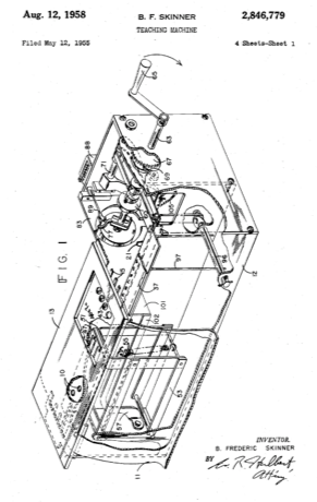 Original diagram of BF Skinner's teaching machine Aug 12, 1958 signed by BF Skinner